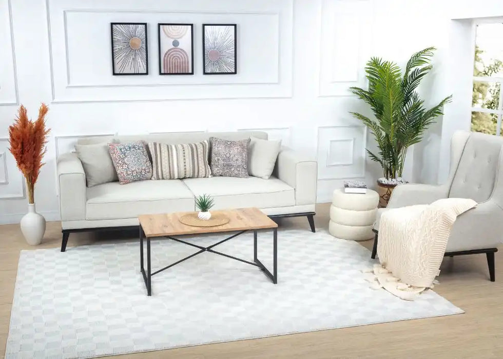 Surya feu irina 2306 white Cream Living Room  Rug.