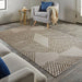Origins delta ivory Ivory, Cream Living Room Geometric Rug.