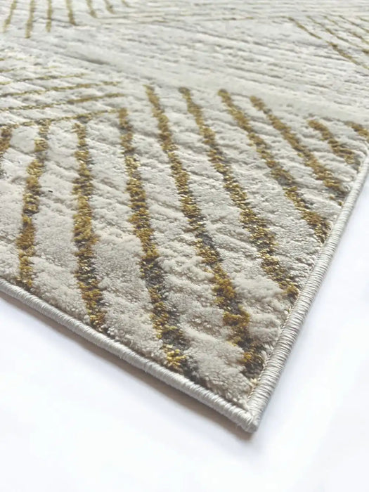 Origins delta ivory Ivory, Cream Living Room Geometric Rug.