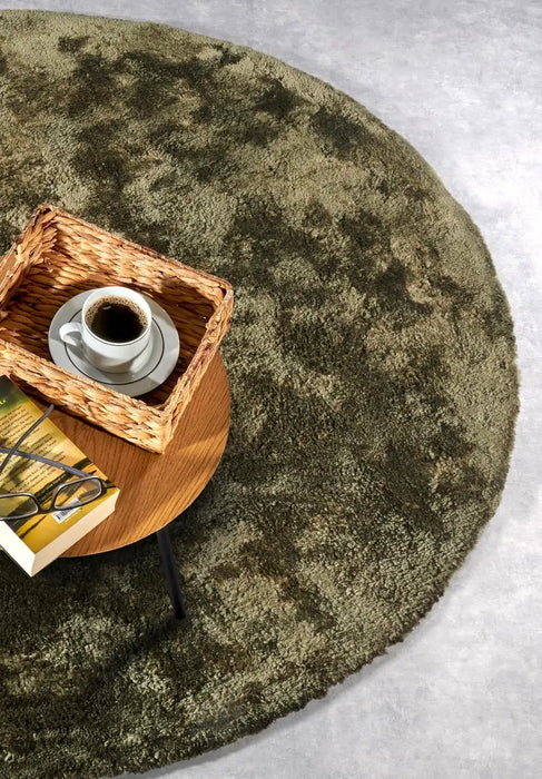 Elle Decoration elle cosy jungle green Green Living Room Shaggy Rug.
