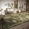 Elle Decoration elle cosy jungle green Green Living Room Shaggy Rug.