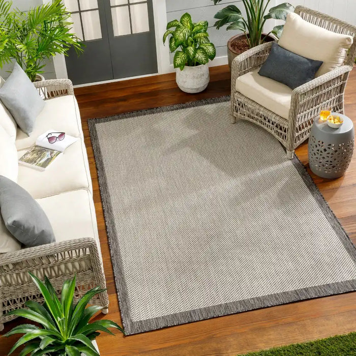 Surya rvl kacey 2391 grey Grey Living Room Flat Weave Rug.