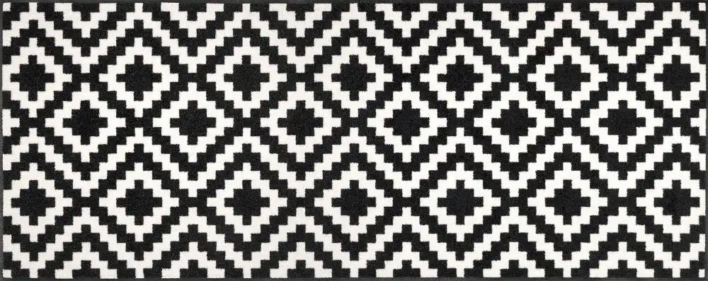 Wash + Dry design kalmar Black, Ivory Living Room Washable Rug.