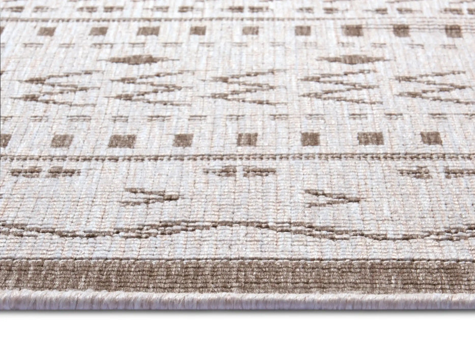 NorthRugs twin supreme kuba linen Brown, Cream Living Room Striped Rug.