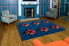 Woven Edge natural world ladybird Blue, Multicoloured, Red Living Room Wool Rug.