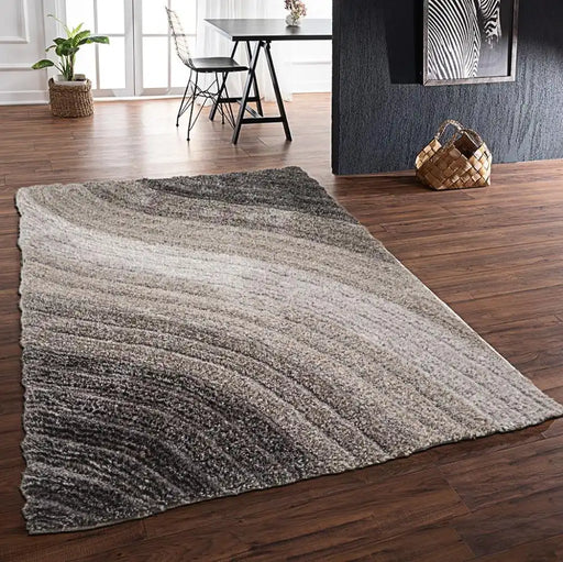 Rug Style 3d ultimate shaggy lena grey Grey Living Room Geometric Rug.