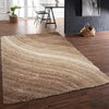 Rug Style 3d ultimate shaggy lena mocha Brown, Beige Living Room Geometric Rug.