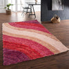 Rug Style 3d ultimate shaggy lena pink Pink Living Room Geometric Rug.