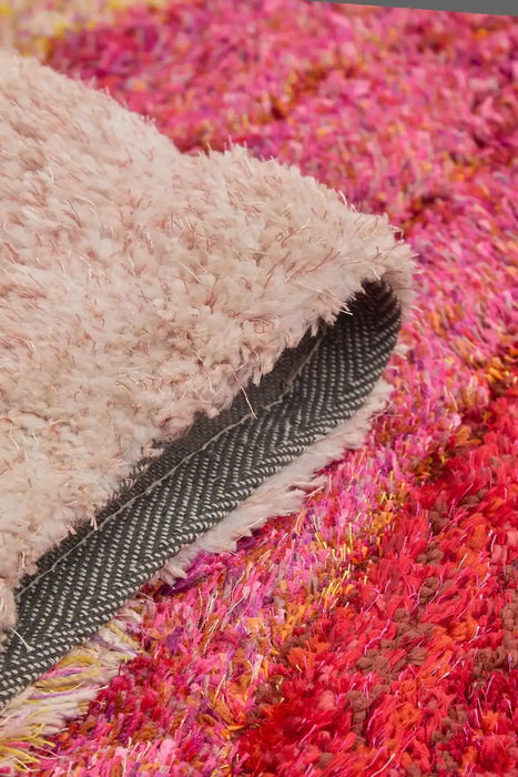 Rug Style 3d ultimate shaggy lena pink Pink Living Room Geometric Rug.
