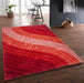 Rug Style 3d ultimate shaggy lena red Red Living Room Geometric Rug.