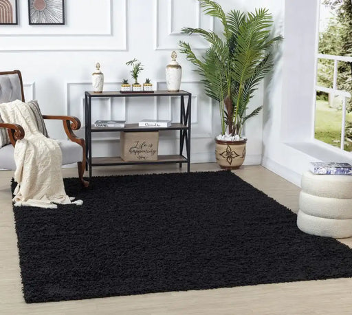 Surya fiv lilly 2305 black Black Living Room Shaggy Rug.