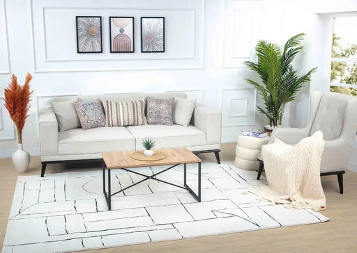 Surya feu lisa 2307 white Black, Ivory Living Room  Rug.