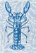 Woven Edge natural world lobster Blue, Grey Living Room Wool Rug.