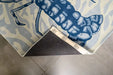 Woven Edge natural world lobster Blue, Grey Living Room Wool Rug.