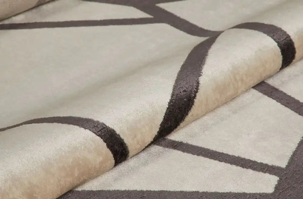 Concept Looms lugano lug06 light grey anthracite Grey Living Room Geometric Rug.