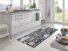 Wash + Dry design lunch time Grey, Multicoloured Living Room Washable Rug.