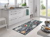 Wash + Dry design lunch time Grey, Multicoloured Living Room Washable Rug.