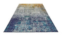 Concept Looms lux washable lux06 blue copper Blue, Yellow Living Room Washable Rug.