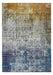 Concept Looms lux washable lux06 blue copper Blue, Yellow Living Room Washable Rug.