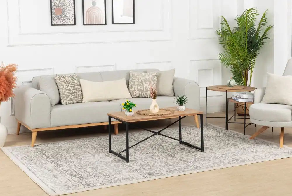 Surya rom margaux 2300 white Ivory Living Room  Rug.