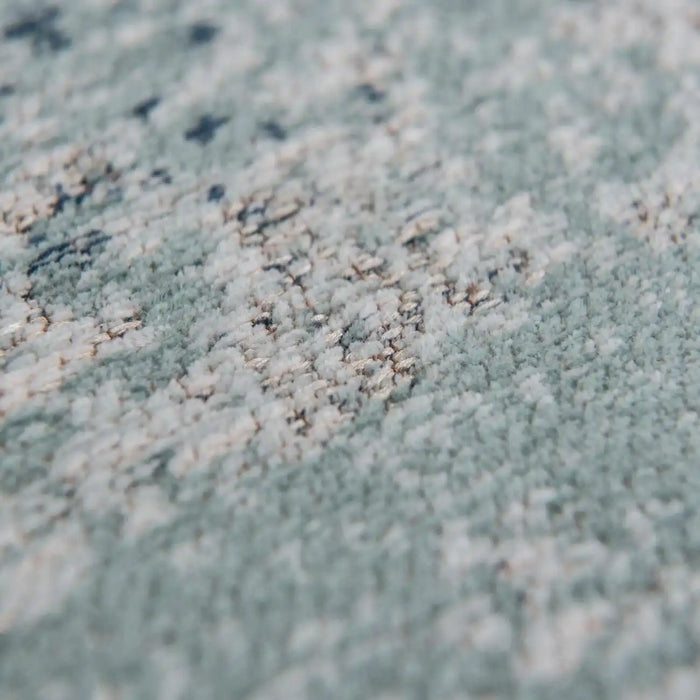 Louis de Poortere villa nova marka teal Blue Living Room Flat Weave Rug.