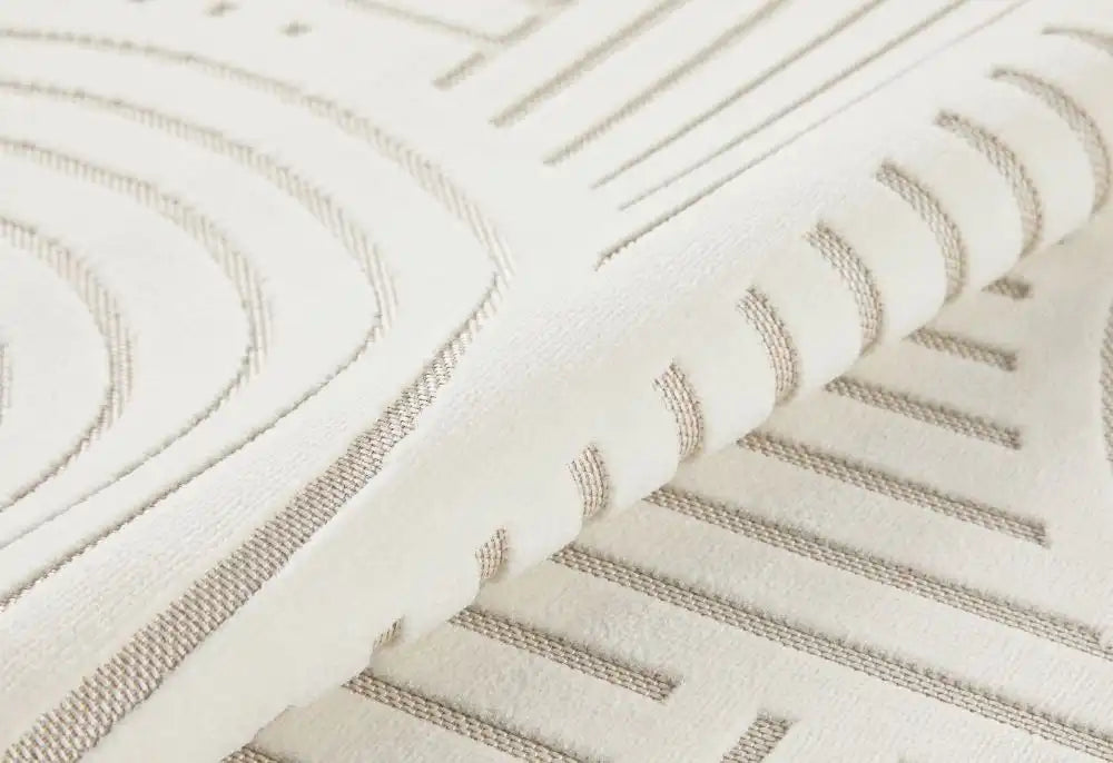 Concept Looms maze maz106 ivory Ivory Living Room Geometric Rug.