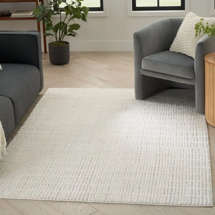 Nourison modern comfort mcn03 ivory grey Grey, Ivory Living Room  Rug.