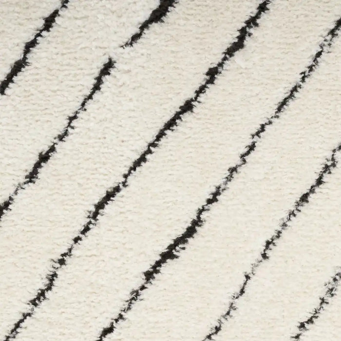 Nourison modern comfort mnc01 ivory black Black, Ivory Living Room  Rug.