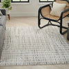 Nourison modern comfort mnc03 ivory black Black, Ivory Living Room  Rug.