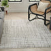 Nourison modern comfort mnc03 ivory black Black, Ivory Living Room  Rug.