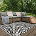 Likewise Matting duo weave indoor outdoor modern geo black Black, Ivory Outdoor  Flat Weave Rug.