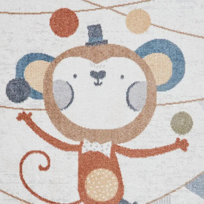 Think Rugs vida washable monkey Ivory Bedroom  Washable Rug.