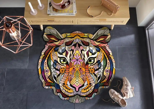 Wash + Dry decor mystic wilderness Multicoloured, Orange Living Room Washable Rug.