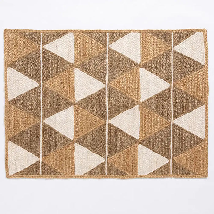 Esselle prestbury natural geometaic Beige, Multicoloured Living Room Natural Fibre Rug.