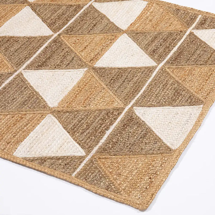 Esselle prestbury natural geometaic Beige, Multicoloured Living Room Natural Fibre Rug.