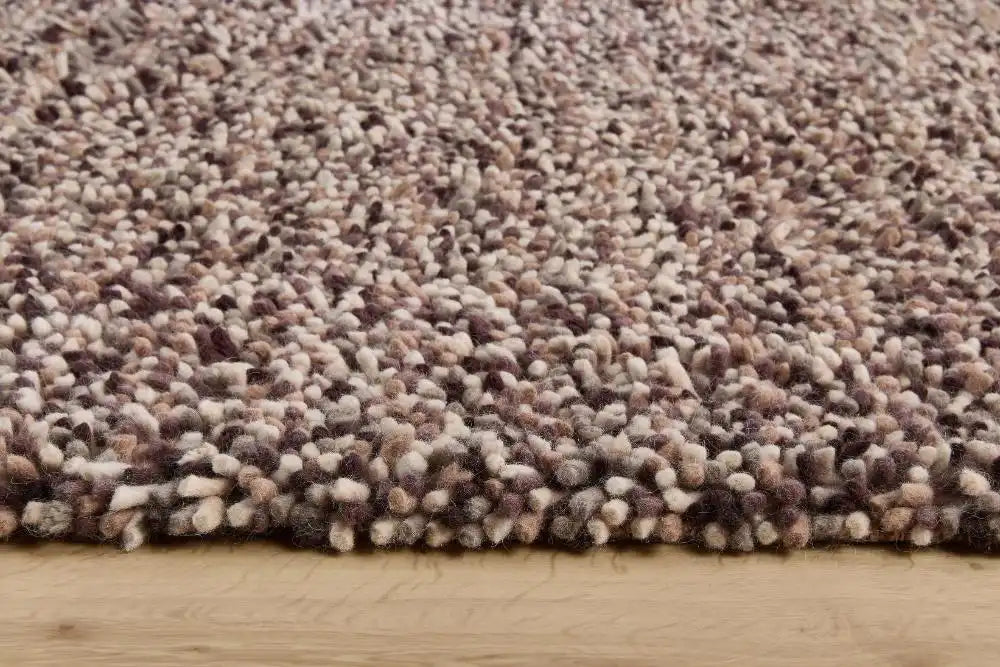 Origins rocks shaggy natural Brown, Beige Living Room Wool Rug.