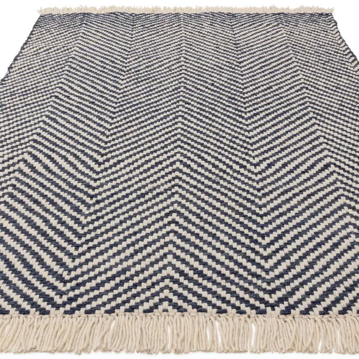 Asiatic vigo navy Blue, Navy Living Room Wool Rug.