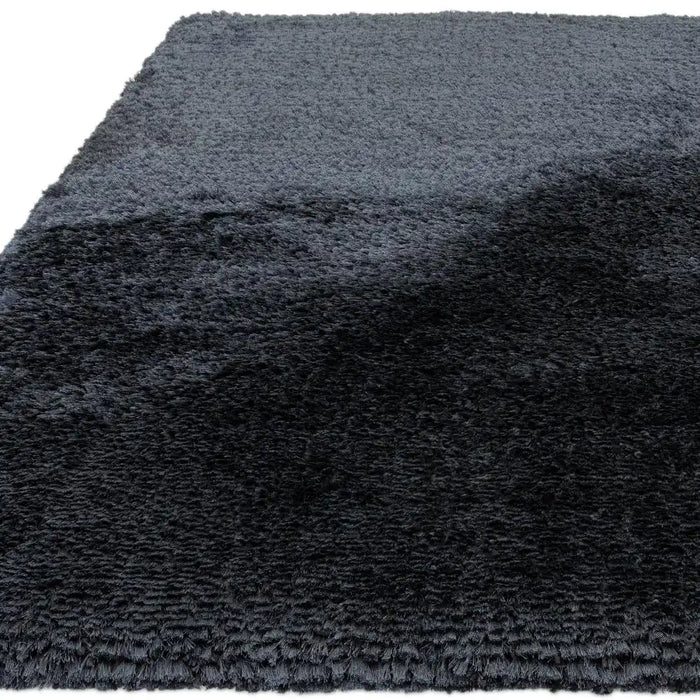 Asiatic plush navy Blue, Navy Living Room Shaggy Rug.