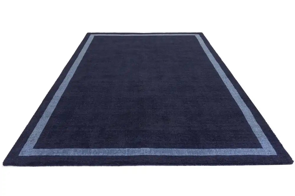 Asiatic albi navy Blue, Navy Living Room Wool Rug.