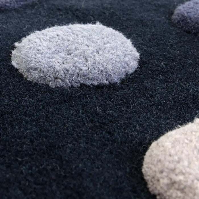 Asiatic dotty navy Blue, Navy Living Room Wool Rug.