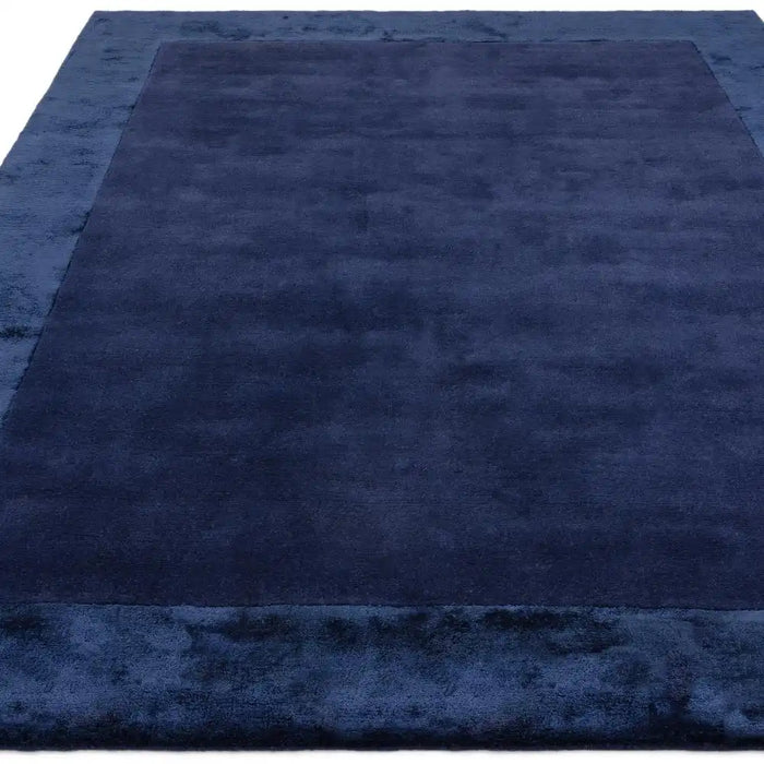 Asiatic ascot navy Blue, Navy Living Room Wool Rug.