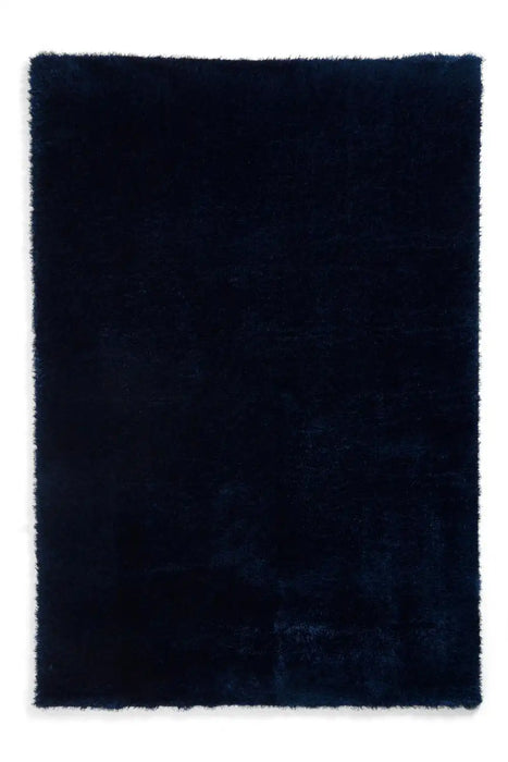 Think Rugs lux shaggy navy Blue, Navy Living Room Shaggy Rug.