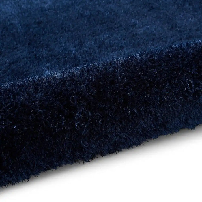 Think Rugs lux shaggy navy Blue, Navy Living Room Shaggy Rug.