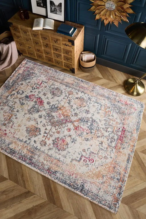 Origins vogue navy rust Blue, Orange, Navy Living Room  Rug.