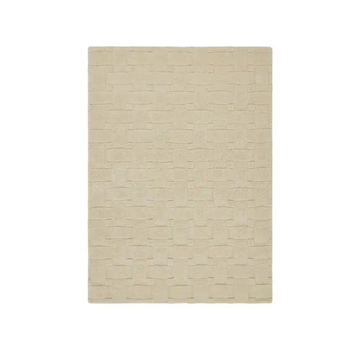 Origins basket weave 3d new ivory Ivory Living Room Wool Rug.