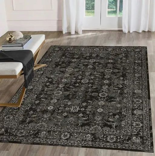 Likewise Matting silk road washable nuza Grey Living Room Washable Rug.