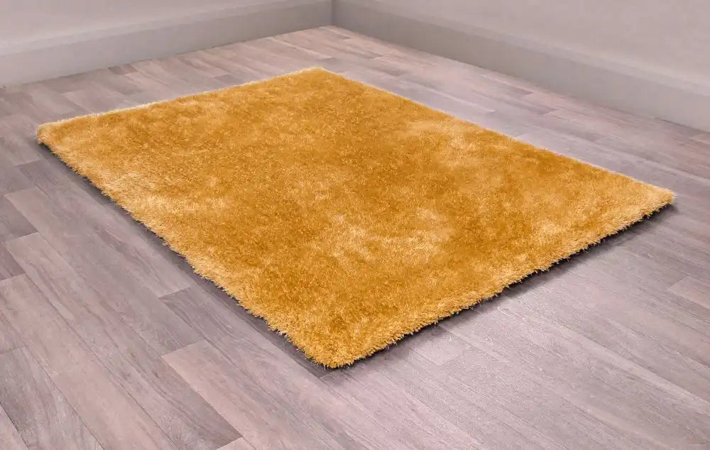 HMC indigo ochre Yellow Living Room Shaggy Rug.