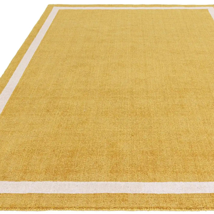 Asiatic albi ochre Yellow Living Room Wool Rug.