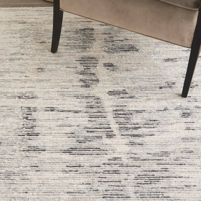Nourison ocean ocp03 cream charcoal Grey, Ivory Living Room Wool Rug.