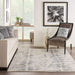 Nourison ocean ocp03 cream charcoal Grey, Ivory Living Room Wool Rug.